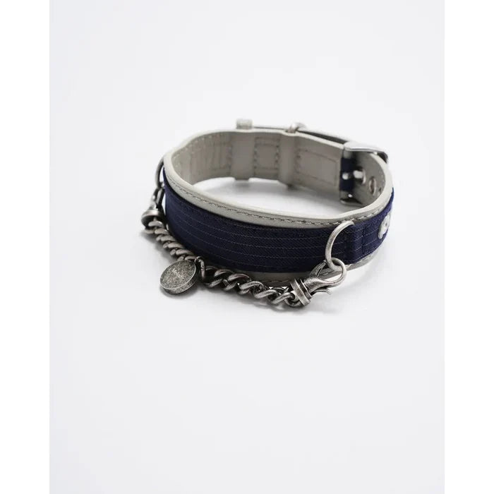 Kingsman Pinstripe Leather Collar